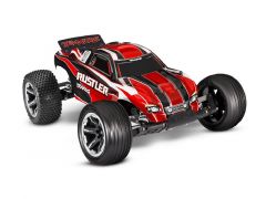 37054-8 Traxxas Rustler 2WD Brushed RTR 1:10 Stadium Truck rot mit Akku + 4A USB/C-Lader