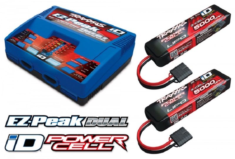 Traxxas POWER PACK Dual EZ-Peak Ladegerät EU Version + 2x ID LiPo
