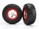 Traxxas SCT Reifen S1 auf 2.2/3.0 Felge  satin-chrom/rot (2), Slash 4x4 v/h TRX5873R