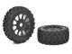 Team Corally Scorpion XTB-Off-Road 1/8 Buggy Tires-Glued on Black Rims-1 pair