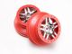 Traxxas SCT 2.2/3.0 Speichenfelgen chrom/rot (2) Slash 2WD hinten, Slash 4x4 v/h TRX6872A