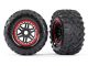 Traxxas Maxx MT Reifen auf 2.8 Felge  schwarz/rot (2) Maxx  TRX8972R