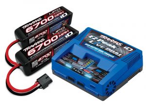 TRX2996GX Traxxas POWER PACK Dual EZ-Peak Live 26A Ladegerät EU Version + 2 x ID LiPo 14,8V 6700mah 25C 