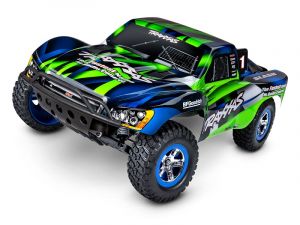 58034-8 Traxxas Slash 2WD Brushed RTR 1:10 Short Course Race Truck grün mit Akku + 4A USB/C-Lader