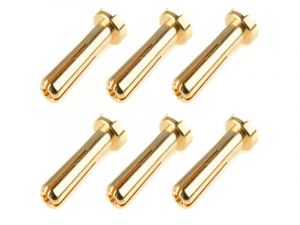 Team Corally Bullit Connector 4.0mm - Male - Solid Type-Gold Plated-Ultra Low Resistance (6)