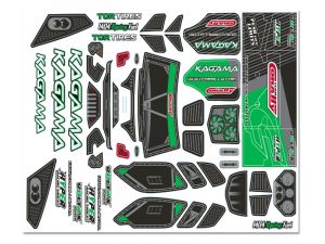 Team Corally Body Decal Sheet-Kagama Green- (1)