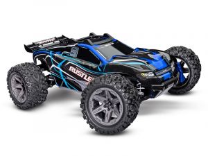 Traxxas 67164-4 Rustler 4WD Brushless BL-2S RTR 1:10 Stadium Truck blau ohne Akku/Lader