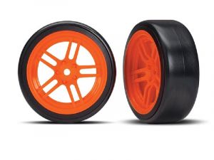 Traxxas Drift Reifen auf 1.9 Felgen orange vorne TRX8376A