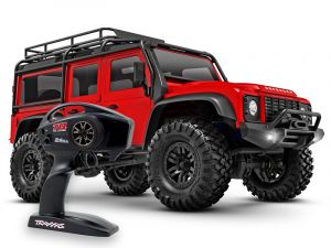 Traxxas 97054-1 TRX-4M Land Rover Defender 1:18 RTR 4WD Mini RC Crawler rot Brushed mit Akku/Lader 