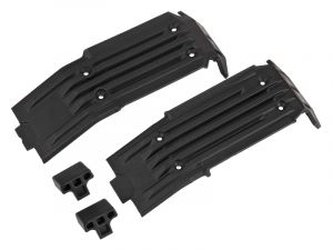 Traxxas Skidplate, vorn (1), hinten (1) Gummi-Aufprall-Dämpfer (2) TRX7744