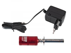 Ultimate RC Glühkerzenstecker Rot + Ladegerät W/230V incl. 1800mAh Batterie 