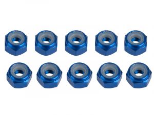 UR1502-A Ultimate RC 3mm Blau Aluminium Stoppmutter selbstsichernd (10)