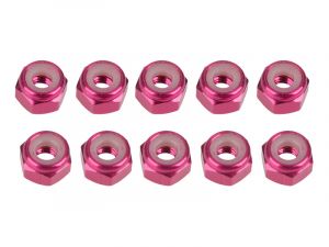 UR1502-PK Ultimate RC 3mm Pink Aluminium Stoppmutter selbstsichernd (10)