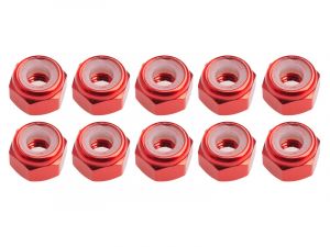 UR1502-R Ultimate RC 3mm Rot Aluminium Stoppmutter selbstsichernd (10)