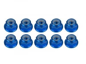 UR1503-A Ultimate RC 3mm Blau Aluminium Stoppmutter mit Flansch selbstsichernd (10)