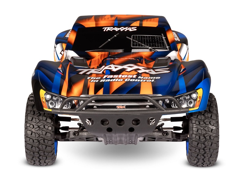 MODEL 58034-8: Fully assembled, waterproof, Ready-To-Race®, with TQ™ 2.4 GHz radio system, XL-5™ electronic speed control, 8.4 V NiMH 3000 mAh Power Cell™ battery, 4-amp USB-C fast charger, and pre-painted clipless body.